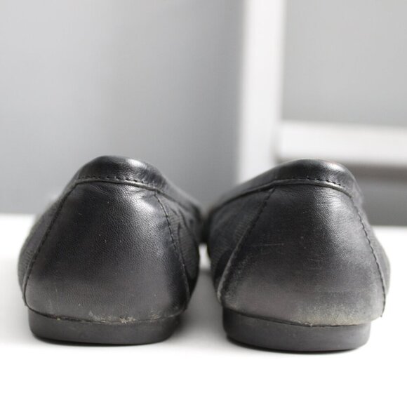 Coach Women's Flores Black Signature Logo Canvas Leather Flats Size 8.5 - Picture 5 of 8